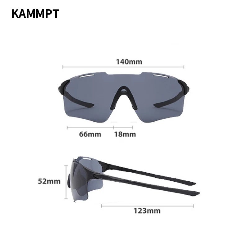 KAMMPT Oversized Sports Goggle 2024 New Mirror Outdoor Cycling Eyewear for Men Trendy Punk Fashion UV400 Protection Sunglasses