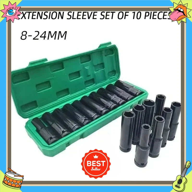 مجموعة مقابس كهربائية ممتدة مكونة من 10 قطع جديدة تمامًا - مقابس تلسكوبية، شريط تمديد سداسي، أدوات إصلاح السيارات عالية الجودة #1