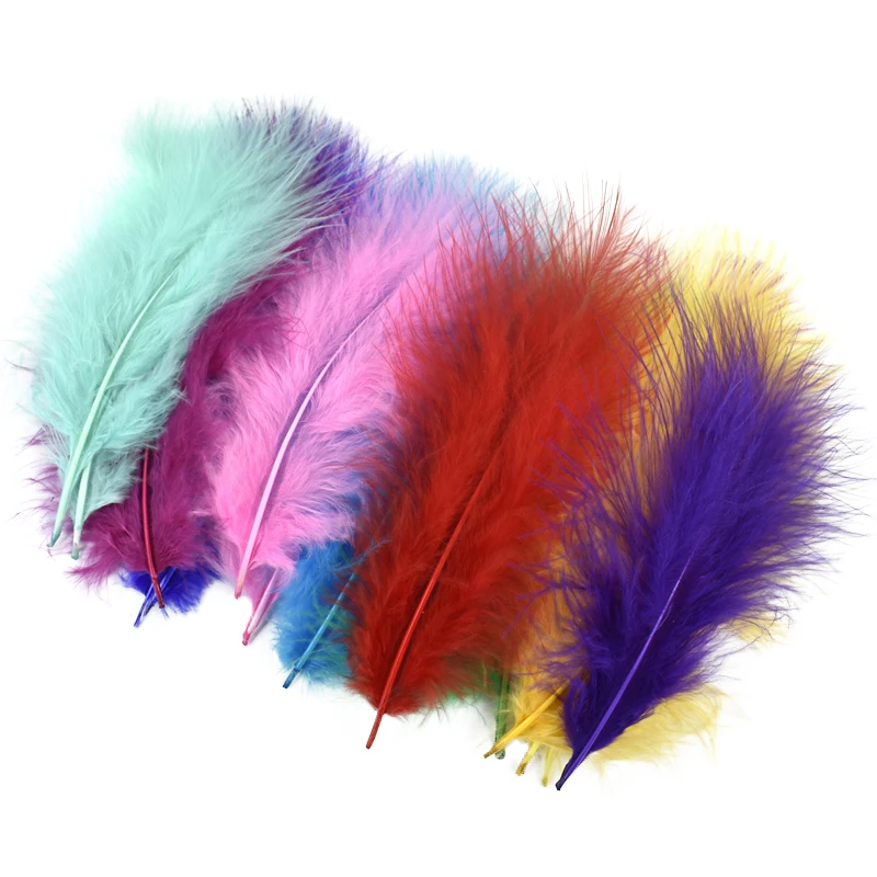 20Pcs Fluffy Marabou Feathers for Jewelry Handicrafts Black White Turkey Feather Crafts Decor Dream Catcher Plumes Decoration