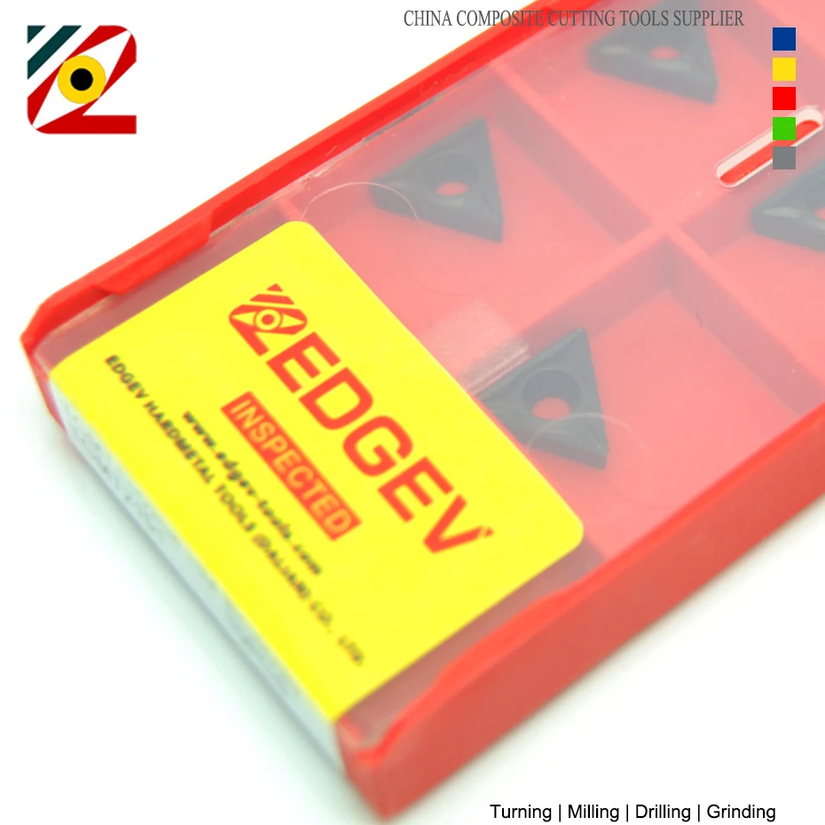 EDGEV insertos de carburo indexables CNC, herramientas de torneado de perforación de tungsteno para acero, TCMT110202, TCMT110204, TCMT110208, TCMT2151, 10 unidades