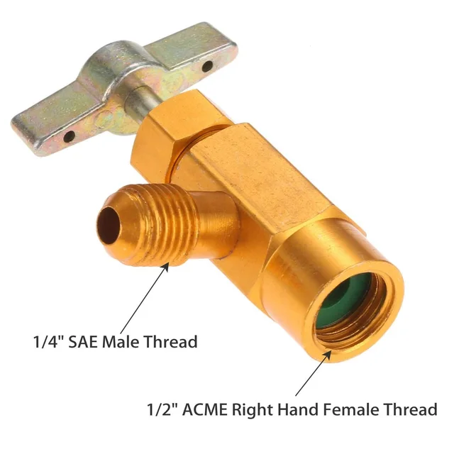 R134A samouszczelniający ręczny czynnik chłodniczy może dotknąć butelka z dozownikiem otwieracz narzędzie z 1/2 "ACME Female i 1/4" SAE Male Connector