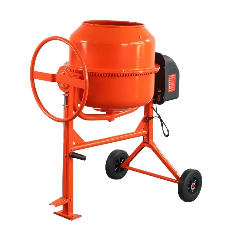New Electric Concrete Mixer Two Wheel Small Cement Mixer with Core Component Motor