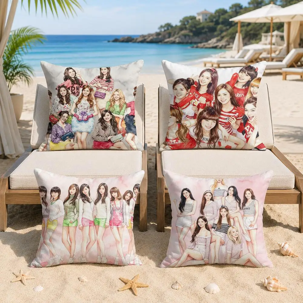 Girls G-Generation Cushion Cover Silky Short Plush Invisible Zipper Dustproof Sofa Pillow Case For Home Decor