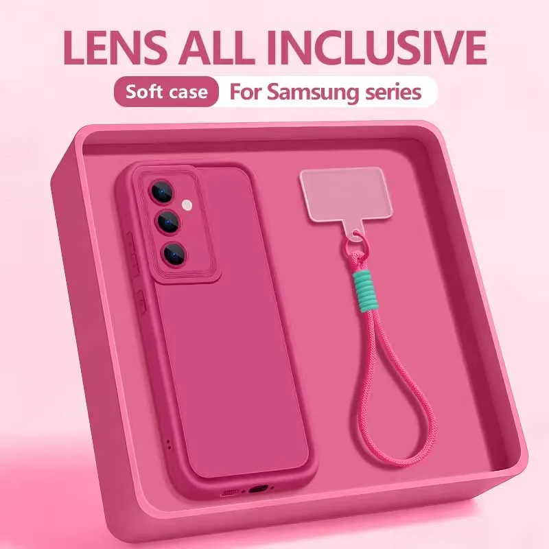 Weiche TPU-Handyhülle mit Trageband für Samsung Galaxy A57 A27 A37 A56 A26 A16 A17 A36 A55 A54 5G S25 S24 FE S26 S25 S23 S22 Ultra Cover