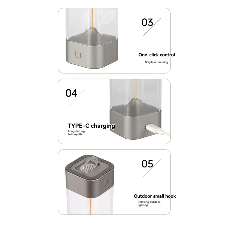 ABGE-Sensor Usb Rechargeable Touch Control Desk Lamp Three-Level Dimmable LED Light Small Night Light Magnetic Design