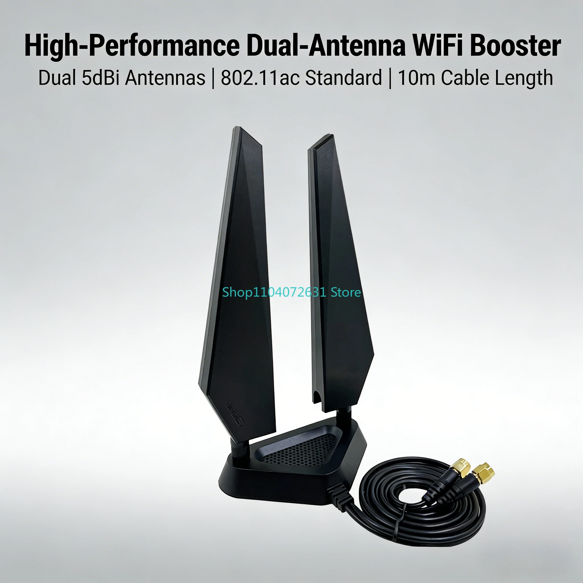 Antena amplificadora de señal WiFi de doble banda, 2,4G, 5G, amplificador magnético de largo alcance para módem de enrutador ASUS AC5300, tarjeta de red
