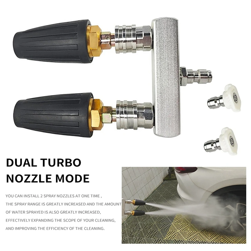 PZHI Turbo Pressure Washer Nozzle, Dual Turbo Nozzle Tip, 1/4