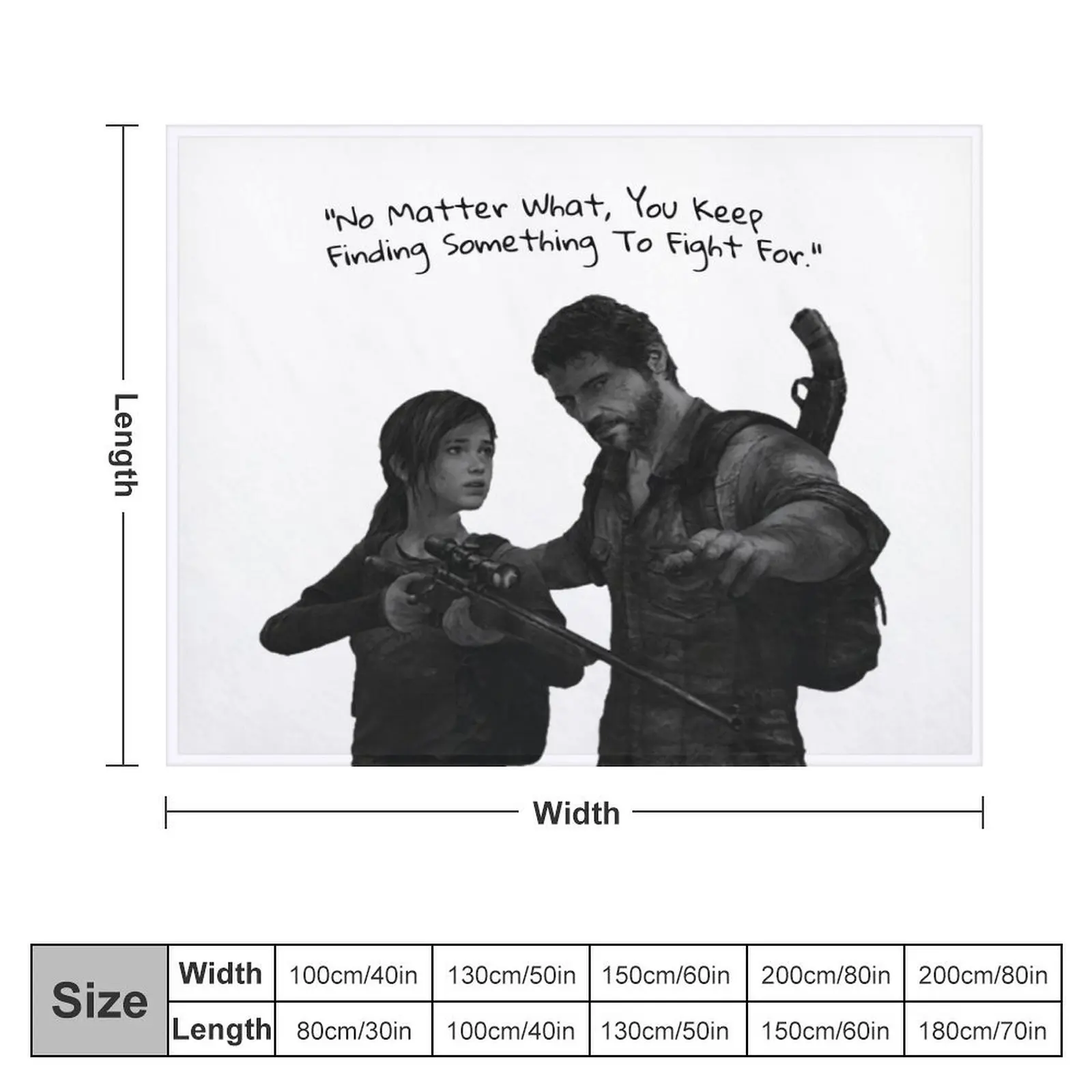 Joel and Ellie (TLOU) No Matter What Art Throw Blanket Plush for babies cosplay anime Blankets