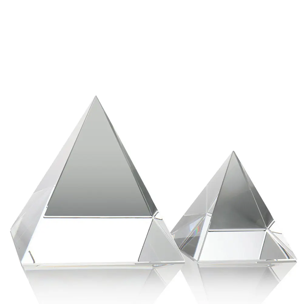 1Pcs Transparent Crystal Glass Pyramid Prism 50x50mm Triangular Rainbow Refractive Home Decor Feng Shui Window Ornament