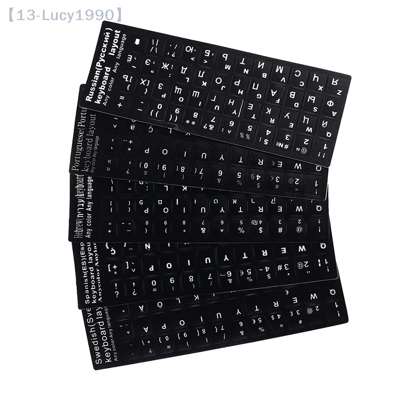 

100Pcs Russian Keyboard Cover Stickers, 10"-17" Laptop & PC Keyboard, Standard Letter Layout, Cyrillic Transparent Film