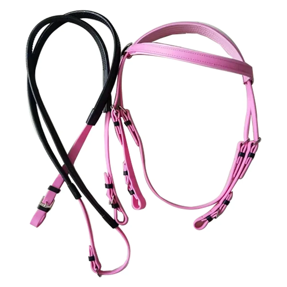 Couro genuíno cavalo ajustável Bridle, Halter gravado cavalo, anatômico