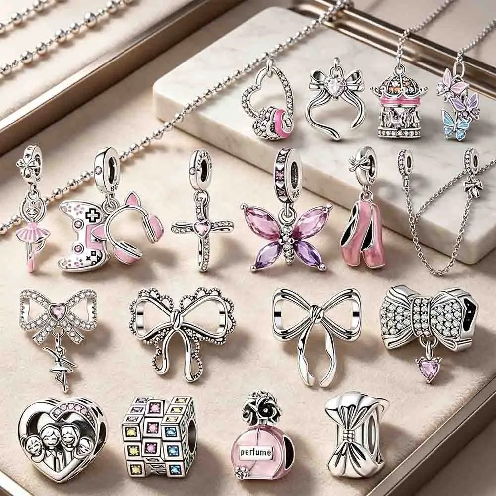 Soccer Basketball Rugby Badminton Boxing Silver Plated Beads Original Charms Fit Bracelets Bag Keychain Charms Diy Women Gift