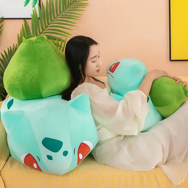 20-60CM Giant Bulbasaur Plush Toy Cartoon Anime Stuffed Doll Cute Soft Throw Pillow Kawaii Home Decor Children's Birthday Gifts