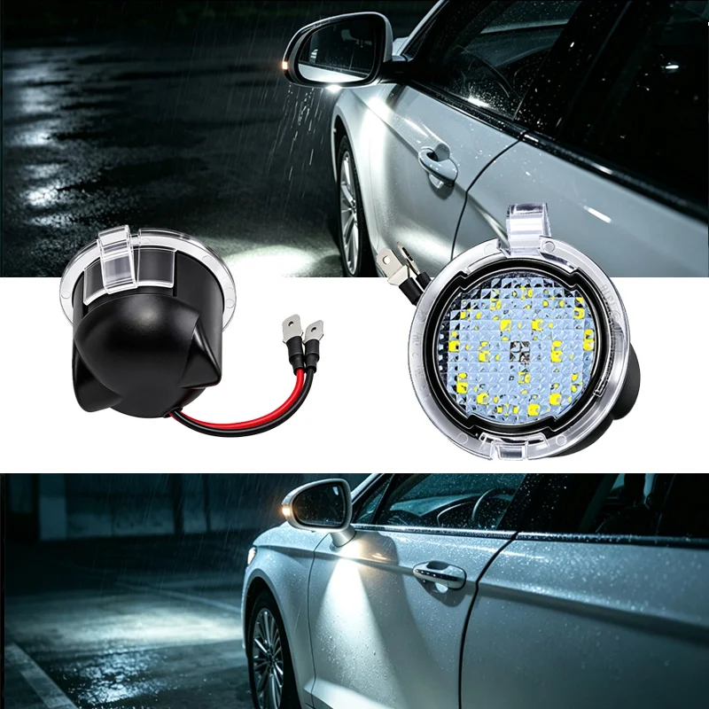 2pcs White LED Floor Lamp For FORD Mondeo Taurus Explorer Ground Lights 12V DC Ford Rearview Mirror Lights  Auto Accessories