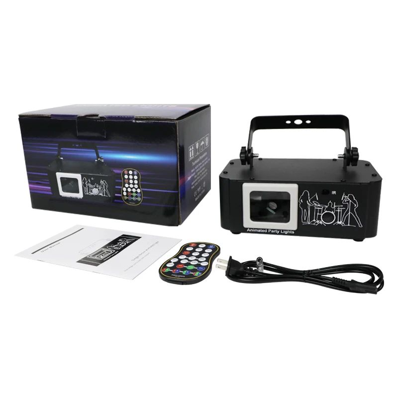 HCWE US PLUG Upgraded Version Remote Control Starry Sky Pattern Beam Radium Spotlight RGB Applicable To House Party Halloween DJ