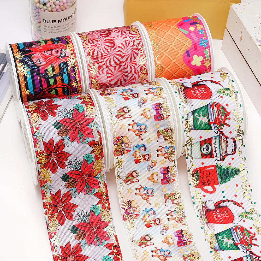 5 Yards Cartoon Printed Grosgrain Satin Ribbons For Bows DIY Craft Decoration Packaging Supplies. 46222