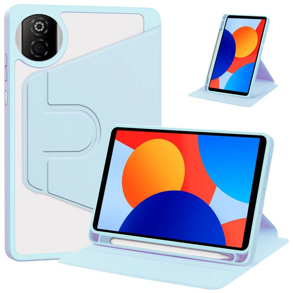 720 °   حافظة صلبة من الأكريليك الشفاف للدوران لهاتف Honor Pad X7 8.7 بوصة 2025 X9a V9 X9 11.5 X8a 11 X8 Lite مع فتحة قلم