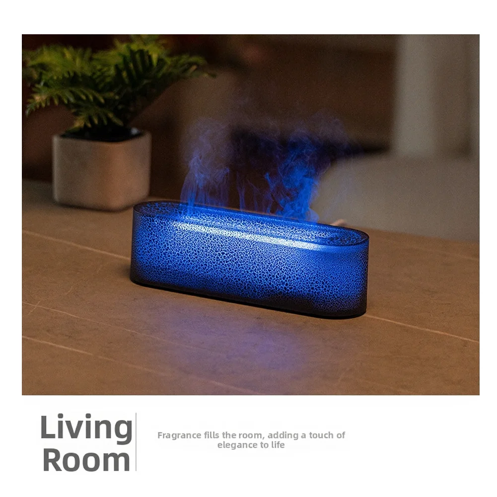 Rainbow Flame Humidifier with 3 Timer Levels and Auto Power Off When Empty for Aromatherapy Diffuser Use ABS PP
