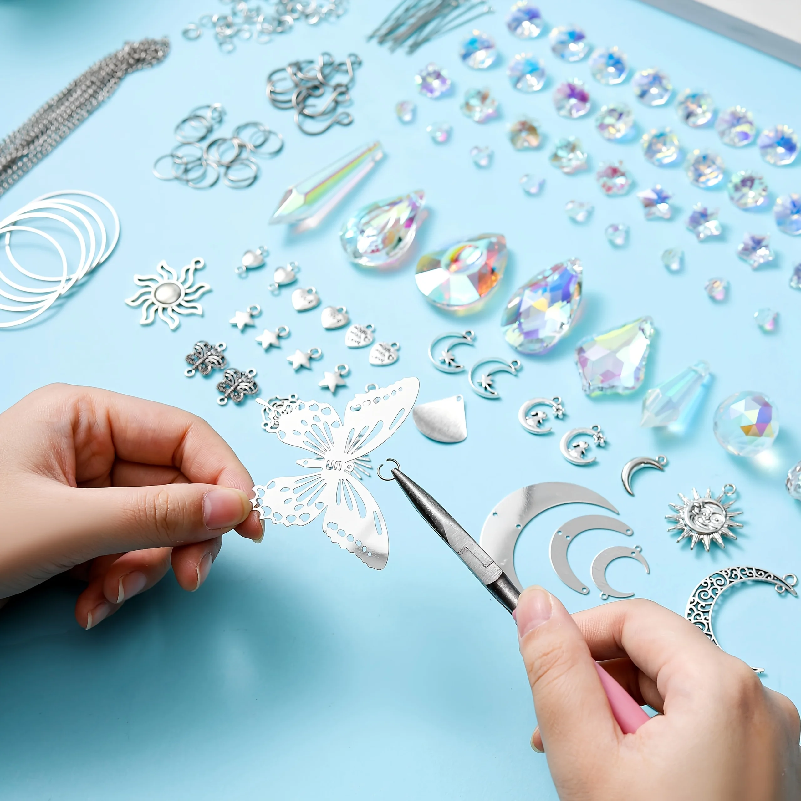 420PCS Sun Catcher Arts and Crafts for Adults Crystal Suncatcher Crafts Kit for Adults Suncatchers DIY Making Supplies for Indoo
