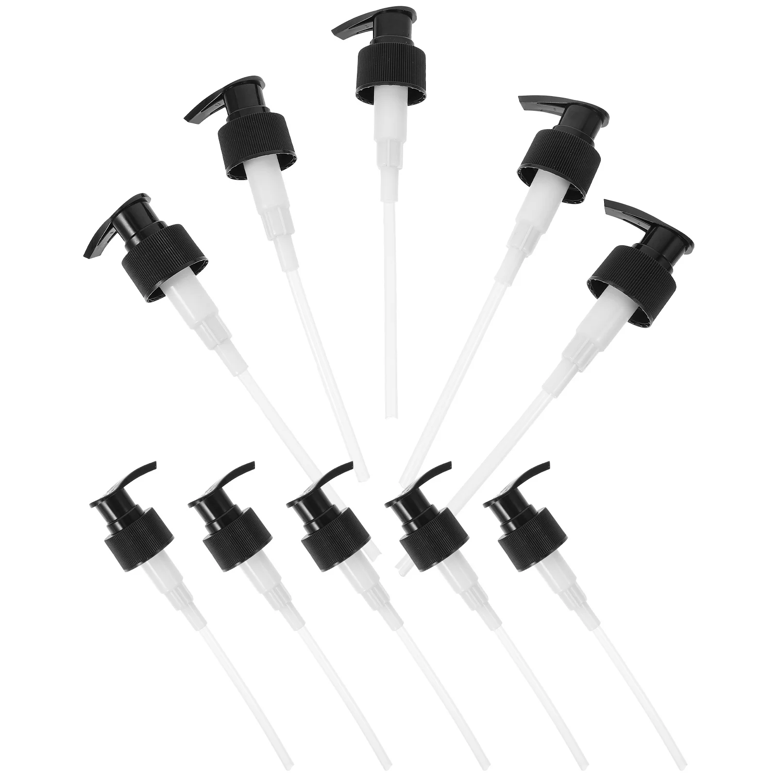 10 個ポンプヘッドプラスチックローションディスペンサーポンプシャンプーハンドソープボトル用ブラック 28 ミリメートル高粘度液体の交換用
