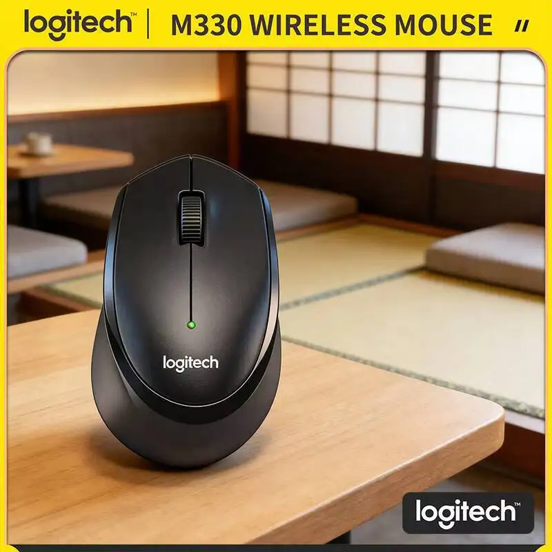 

Беспроводная мышь Logitech M330 Silent с комфортным захватом, 2.4G USB-приемник, портативная, тонкая, для дома, офиса, ноутбука, ПК, Mac, настольного компьютера