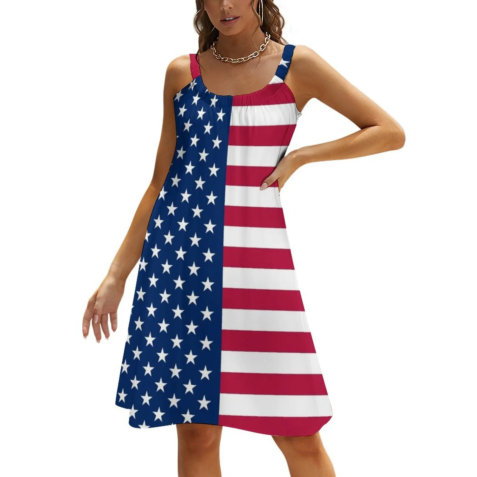 

United States Flag - USA Stars and Stripes Beach Sling Skirt elegant women's dresses for wedding Casual dresses