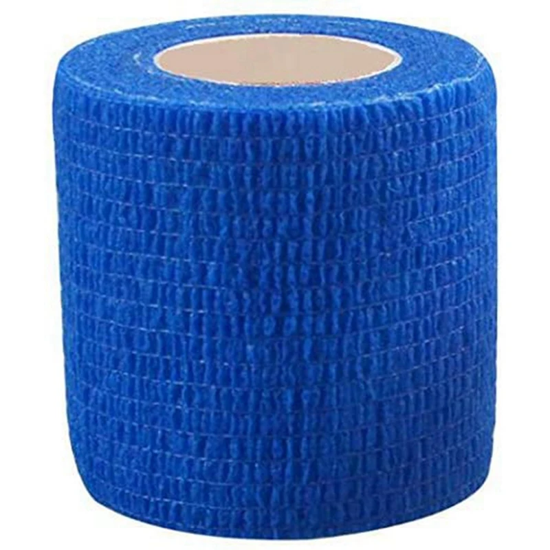 Cohesive Tape,Self-Adhesive Elastic Wrap Bandage Tape(5X450cm, Pack Of 60)-Blue