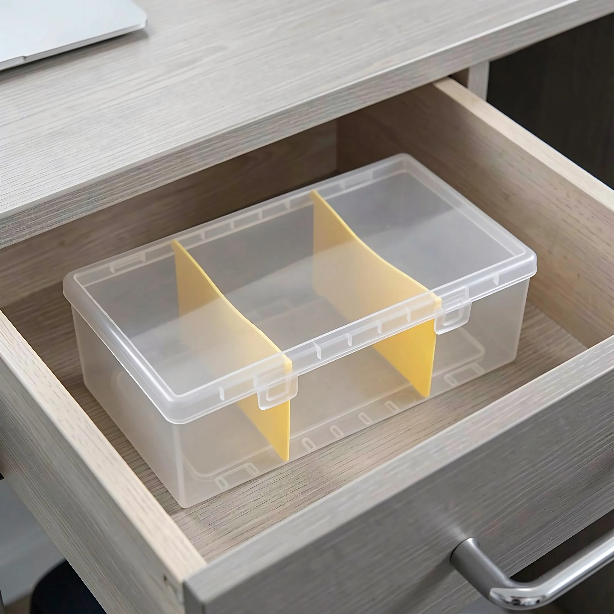 Clear Battery Organizer Box – Stackable Plastic Storage Case with Removable Dividers for AA, AAA, 9V Batteries (2pcs)