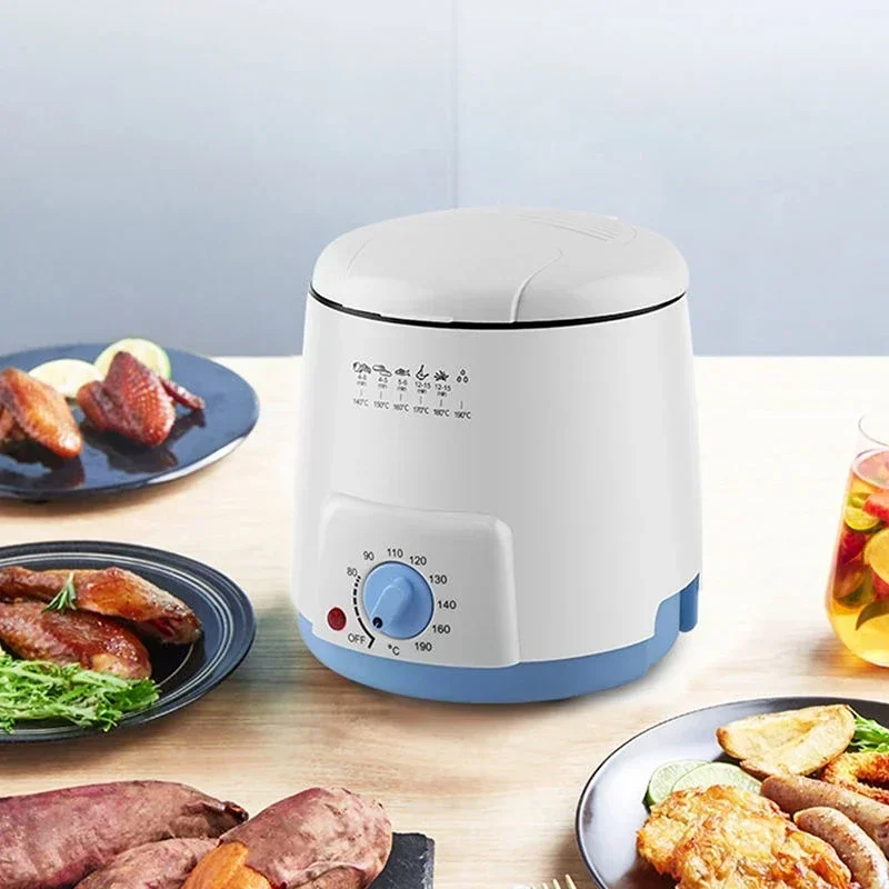 Smokeless Multifunctional 0.5L Mini Electric Oil Fryer Oven French Fries Chicken Frying Pot Grill Fried Fish Hotpot Machine EU