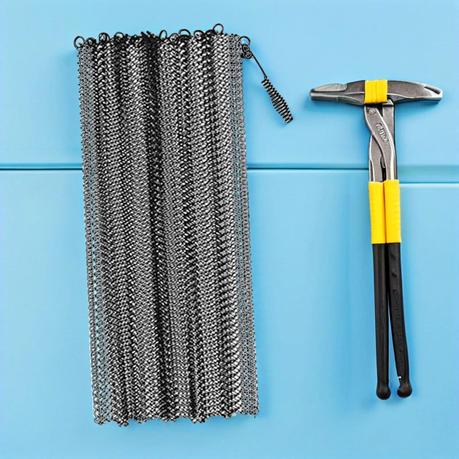 2Pcs Fireplace Screen Mesh Curtain Replacement Hanging Metal Spark Guards Decorative Panels Fire Safety Guard Home Hearth Wood