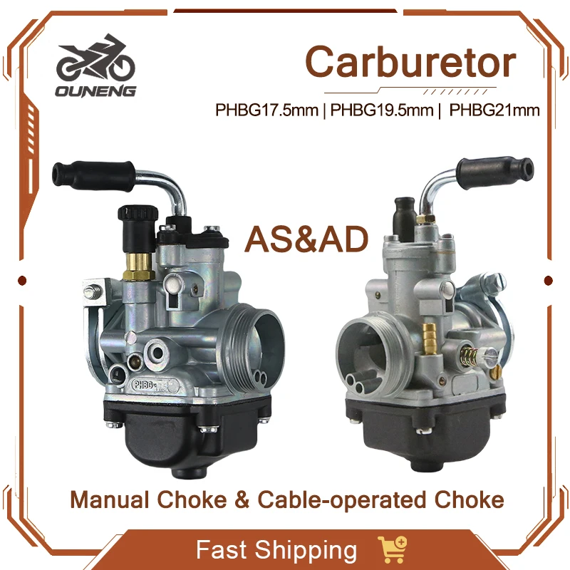 

For Dellorto PHBG 17.5mm 19.5mm 21mm AS/AD 2-4 Stroke Scooter Moped 50CC 70CC 90CC Motorycycle Carburetor Carb Engine