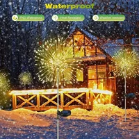 Outdoor LED Solar Firework Lights Garden Decoration Fairy Lights Waterproof Dandelion Lawn Lamp for Garden Landscape Lawn Decor 6