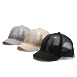 New Short Brim Baseball Cap Full Mesh Breathable Thin Equestrian Hat Men's Trendy Women's Ins Short Brim Peaked Cap Summer