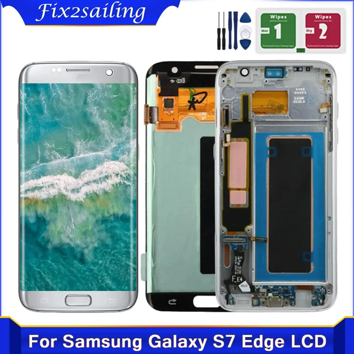 100% Tested 5.5\'\' Display For SAMSUNG Galaxy S7 edge G935 G935F SM-G935FD Lcd Touch Screen Digitizer Assembly Replacement Parts