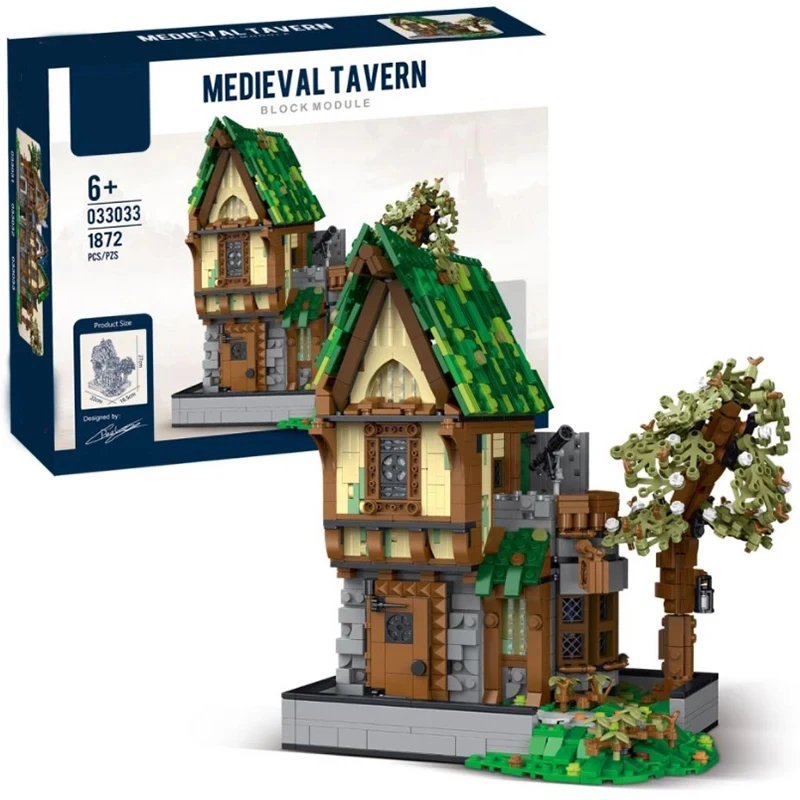 Medieval Blacksmith Shop Magic House Tavern Building Blocks MOC City Street View Bricks Set Adult Desktop Ornaments Kid Toy Gift