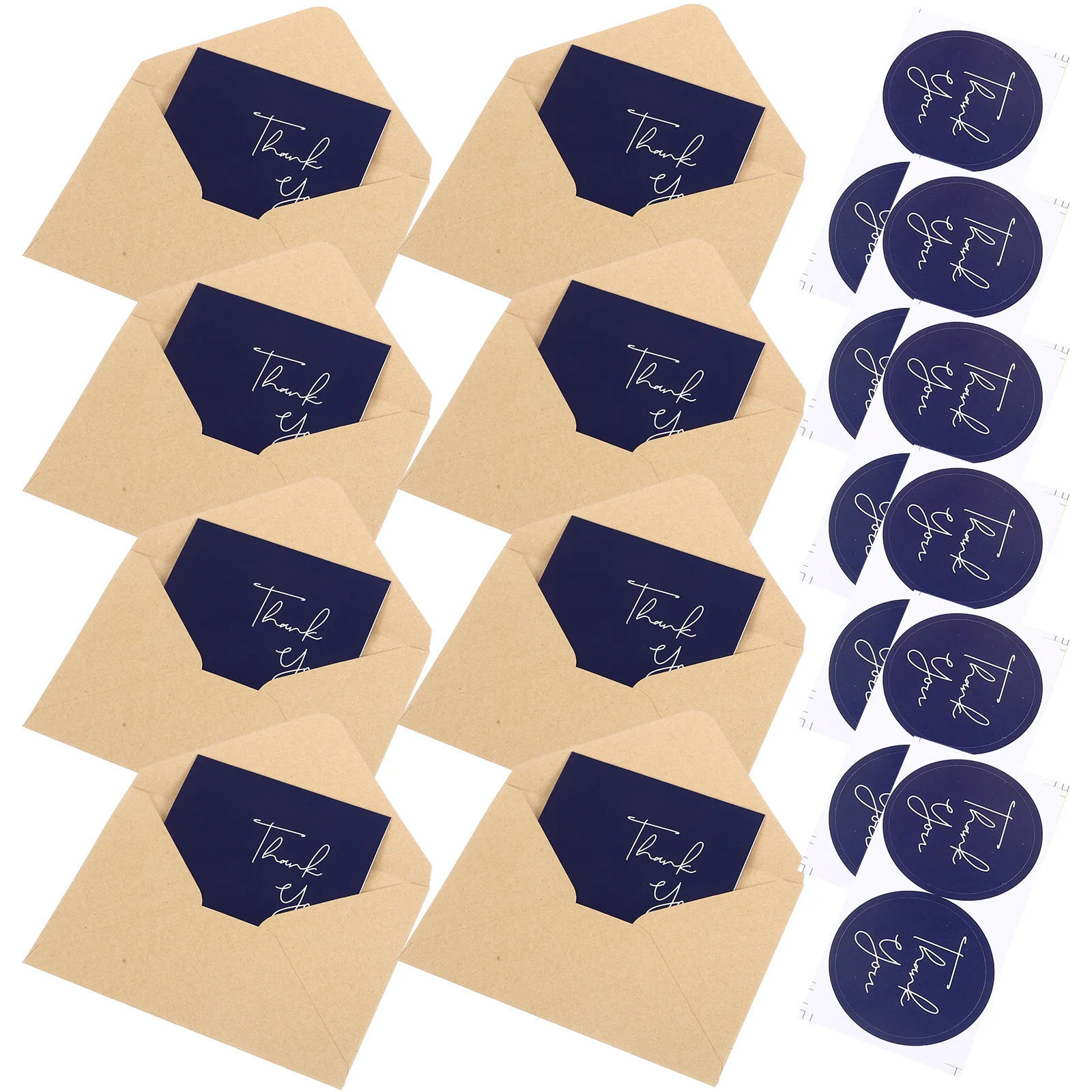 

10Sets Thank You Cards with Envelopes Set for Teacher Appreciation Blessing Cards Wedding Graduation Events Blank Inside