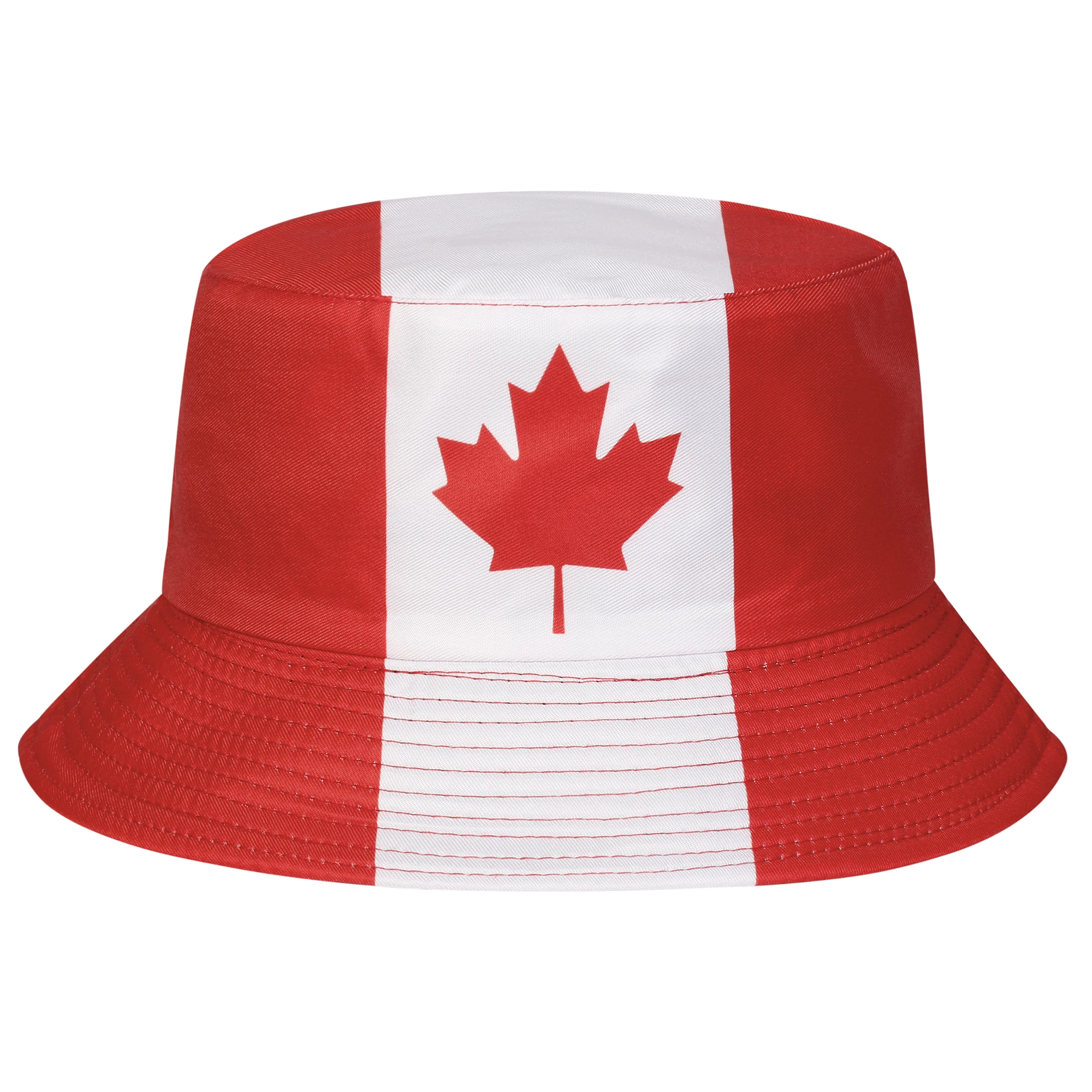 Unisex Canada Flag Print Bucket Hats Fishermen Caps Outdoor Casual Cap Sunscreen Hat
