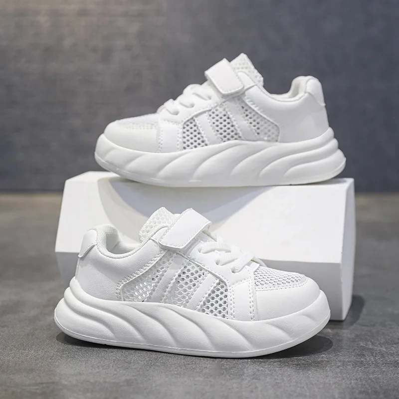 

Breathable children's sneakers, hollow girls' little white shoes, 2024 summer new boys' tennis shoes, campus small white shoes