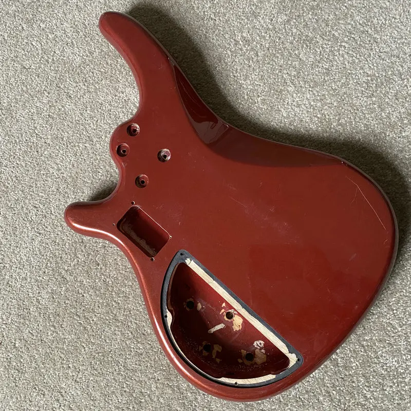 LB233 5 String Active PJ Bass Guitar Body Red Color in Solid Wood with Tiny Damages for Replace Right Hand - view 6