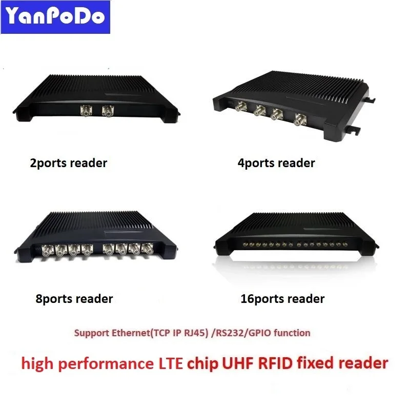 Imagem -02 - Yanpodo Chip de Alto Desempenho Lte de Longo Alcance 16 Portas Uhf Leitor Fixo Rfid 30m Java Livre Sdk Armazém Rastreamento de Ativos