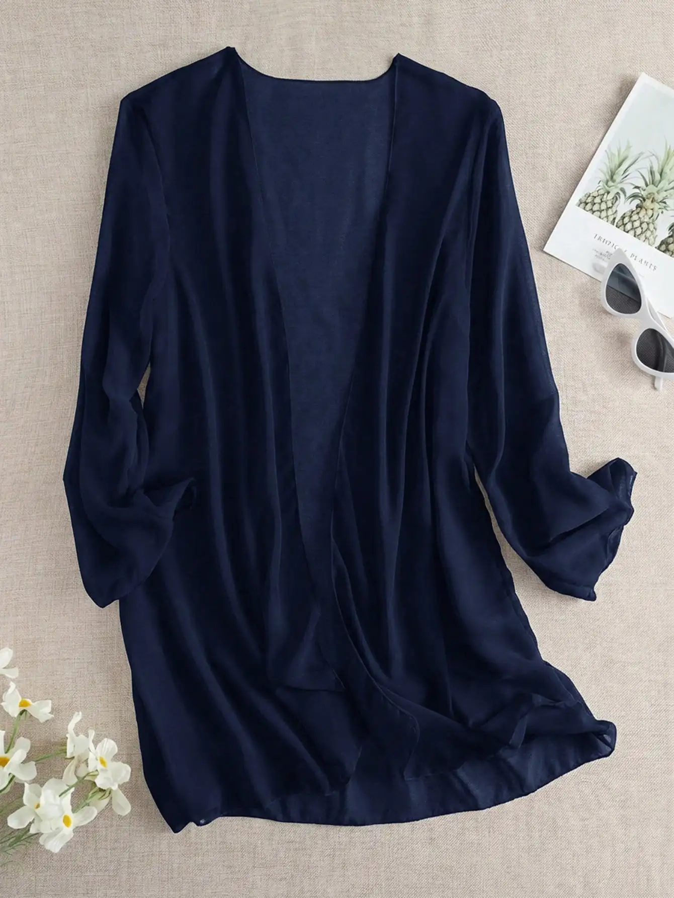 

Solid Color Kimono Cover Up For Beach Vacation
