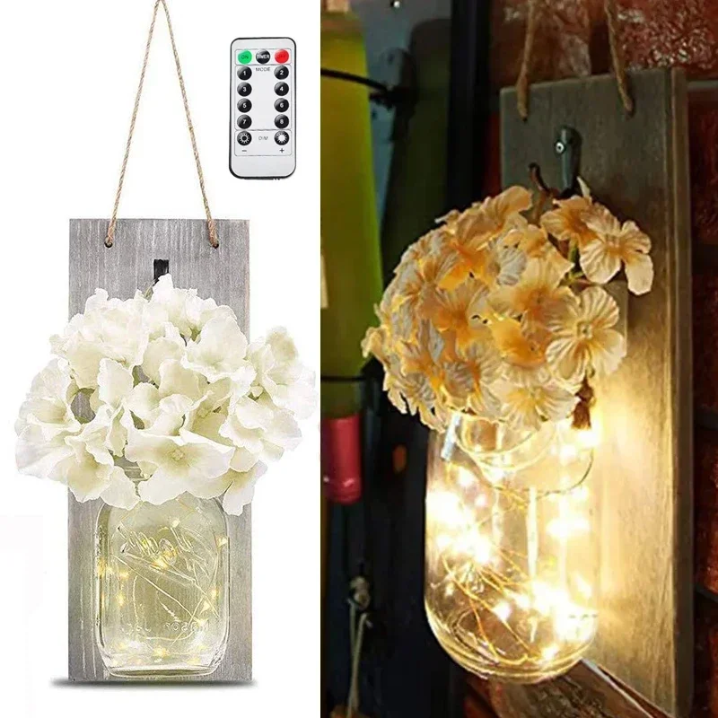 Creative Wooden Board LED Flower Lamp Wall Lamp Remote Control Courtyard Lamp Bedroom Living Room Corridor Balcony Wall Light