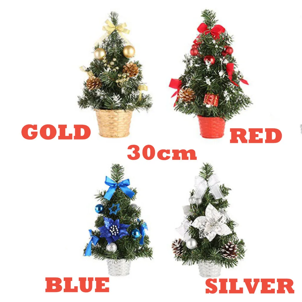 Artificial Tabletop Mini Christmas Tree Tabletop Decorations Festival Winter Holiday Miniature Decor for Christmas Décor 30cm