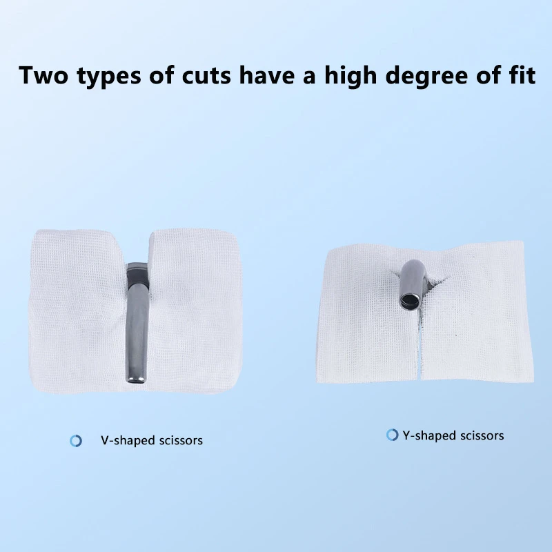 2 ชิ้น/ถุง Medical Gas ตัดผ้าพันคอบล็อก Tracheotomy ผู้ป่วยเฉพาะ V-รูปเปิดทิ้งปราศจากเชื้อ Degreasing