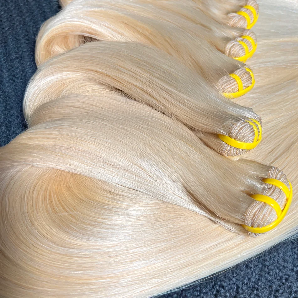 # 613 الملونة حزم من شعر طبيعي مفرود شقراء 1/2/3/4 قطعة لحمة مزدوجة 100% الفيتنامية الخام شعر بشري لعذراء نسج ملحقات