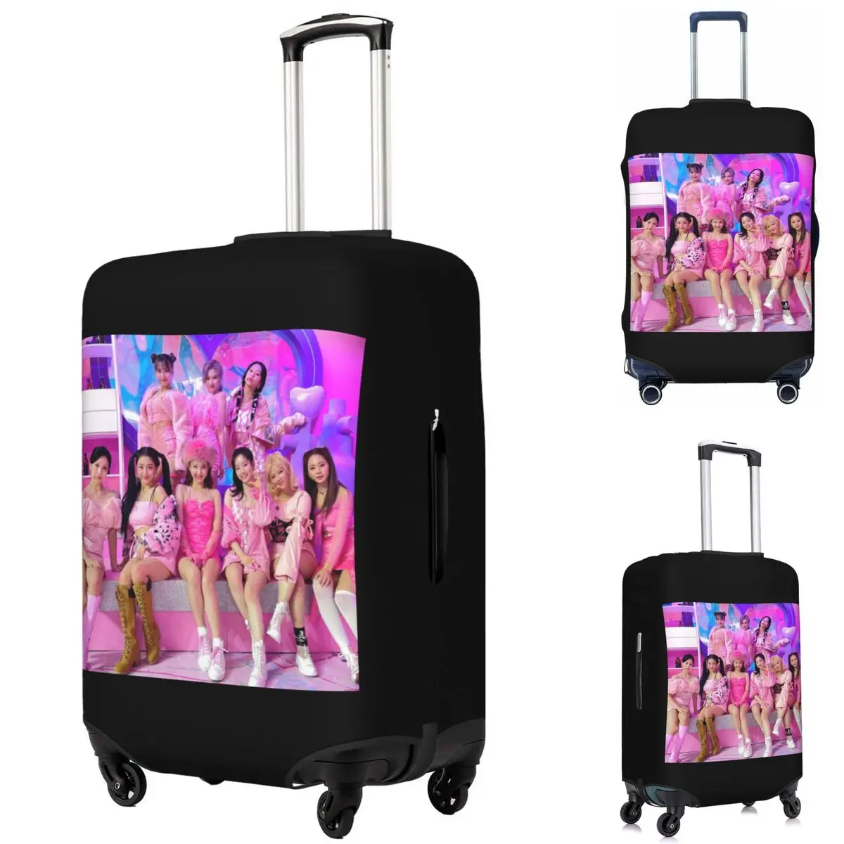 Fun Kpop Singer Twice Girls غطاء حقيبة حماية مرن لرحلة الأمتعة أغطية حماية مقاس 18-32 بوصة