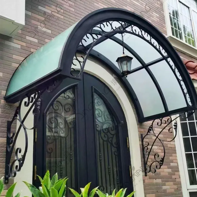 Outdoor arched canopy, household rainproof balcony, curved door head, courtyard, sun awning, sun shading and rain