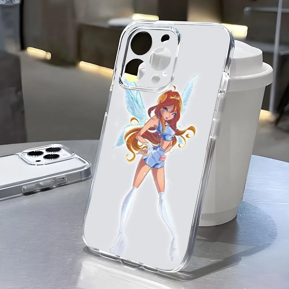 Girl W-Winx C-Clubs Phone Case For Iphone 15 11 13 14 Pro Max 7 8 Plus X Xr Xs Max Se2020 12mini Transparent Cover