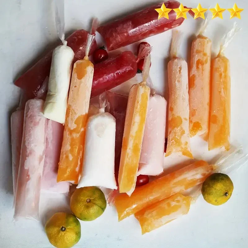 【Hot sales】100pcs, Disposable Ice Popsicle Mold Bags, Ice Pop Bags Healthy Snacks, Yogurt Sticks, Ice Candy