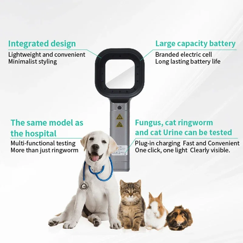 Battery Powered Skin Examination Cat Dog Ringworm Handheld UV Lamp Fungus Detector Vitiligo Pityriasis